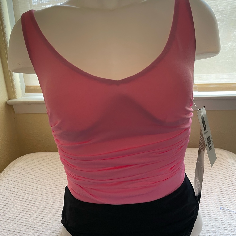 NWT Miracle Suit Pink and Black Swimsuit